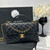 Chanel 25P AS5356 Meduim Flap Bag With Top Handle Black Lambskin