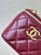 Chanel Small Vanity with Chain Shiny Calfskin Wine Red AP2292 Gold
