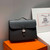 Hermes H074409CBH0 Men Sac a depeches light 1-37 briefcase Black