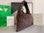 Bottega Veneta BV 763970 Large Hop Fondant Bag Dark Brown Suede Leather