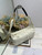 Dior M2417 Medium D-Journey Bag in Two-Tone Calfskin White Flat Macrocannage with Contrasting Black Topstitching