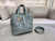 Dior M2836 Medium Dior Toujours Vertical Tote Bag Blue Macrocannage Calfskin