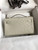 Hermes Kelly Pouchette Ostrich Leather clutch bag Silver H230306