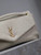 YSL 777399 Calypso large in grained lambskin White