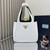 Prada 1BG335 Small leather tote bag White Gold
