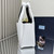 Prada 1BG335 Small leather tote bag White Gold