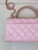 Chanel AP3238 Flap Chain Bag Pink Lambskin Gold With Handle Bag