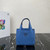Prada 1BA349 Mini leather handbag Blue Silver
