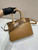 Prada 1BA434 Caramel Prada Buckle Medium Leather Handbag With Belt