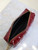 YSL 779649 CASSANDRE MATELASSÉ CARRÉ pouch on chain in shiny canvas Dark Red