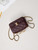 Chanel AS4986 Mini Flap bag Shiny Lambskin  Imitation Pearls & Gold-Tone Metal Wine Red
