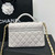 Chanel 25P AS5355 Small Flap Bag With Top Handle Gray Lambskin