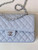 Chanel A01112 Flap Classic 11.12 Handbag Calfskin Sewing Edge Haze Blue