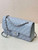 Chanel A01112 Flap Classic 11.12 Handbag Calfskin Sewing Edge Haze Blue
