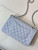 Chanel A01112 Flap Classic 11.12 Handbag Calfskin Sewing Edge Haze Blue