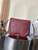 Celine 123632 BESACE SOFT TRIOMPHE IN SUPPLE SHINY LAMBSKIN Wine Red