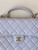Chanel 25SS Flap Bag Lambskin With Top Handle AS4450 Glacier Gray