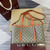 Gucci 815214 GG Emblem medium Tote Bag Beige and Orange fabric