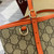Gucci 815214 GG Emblem medium Tote Bag Beige and Orange fabric