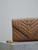 YSL 600195 Envelope Small In Quilted Grain De Poudre Embossed Leather Caramel