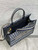 Dior M1324 Medium Dior Book Tote Blue Dior Oblique Embroidery and Calfskin M2010