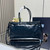 Prada 1BA433 Large Leather Handbag Navy Blue