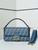 Fendi 8BR600 Baguette Medium bag Blue denim-effect FF jacquard bag