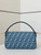 Fendi 8BR600 Baguette Medium bag Blue denim-effect FF jacquard bag