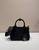 Prada 1BA038 Jardinière cotton canvas mini handbag black