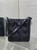 Dior Medium D-Motion Bag M2852 Black Macrocannage Crinkled Calfskin