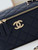 Chanel AP4301 Clutch Embossed Rhinestone with Chain Vanity Box bag Dark Blue
