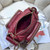 Chanel AS5220 Small Camera Case Bag Shiny Crumpled Lambskin & Gold-Tone Metal Wine Red