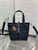 Dior M2835 Small Dior Toujours Vertical Tote Bag Black Macrocannage Calfskin