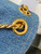 Celine 115853 Medium Celine Victoire Bag In Denim blue canvas