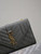 YSL 600195 Envelope Small In Quilted Grain De Poudre Embossed Leather Gray