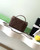 Chanel AP4933 Long Vanity with Chain Grained Shiny Calfskin Dark Brown
