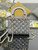 Dior M0505 Mini Lady Dior Bag embroidered plum blossom silver beads