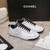 Chanel G46076 Women 24B Trainers Cotton  Black & White C91287