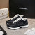 Chanel G46084 Women 24B Trainers Cotton  Black & White C91281