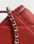 Chanel AP4933 25K Long Vanity with Chain Grained Shiny Calfskin Silver Red