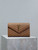YSL 377828 Classic Cassandre chain wallet in grain de Poudre leather Brown