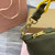 MiuMiu 5NE841 Gabardine Pouch Bag Olive Green/Yellow