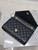 YSL 600195 Envelope Small In Quilted Grain De Poudre Embossed Leather Black Gold