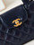 Chanel AS4416 Mini Shopping Bag shiny aged Calfskin Gold tone metal Dark Blue