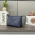 Loewe 052403 Shiny Calf Leather Toiletry Bag from Puzzle Fold Navy Blue