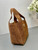 Prada 1BA349 Mini Suede leather handbag Brown Gold