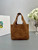 Prada 1BA349 Mini Suede leather handbag Brown Gold