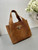 Prada 1BA349 Mini Suede leather handbag Brown Gold