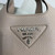 Prada 1BA349 Mini leather handbag Nude Silver
