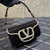 Valentino V3WCRYSTALSILVER Valentino Locò Foldover Top Small Shoulder Bag Black